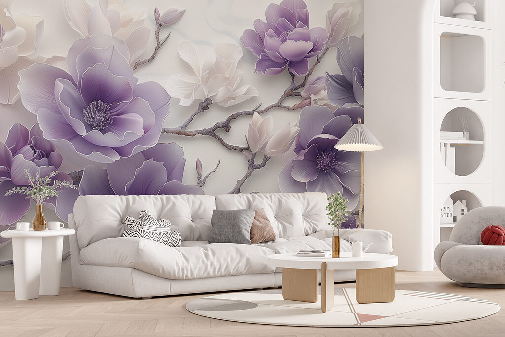Flores lilas en curvas — interior 4