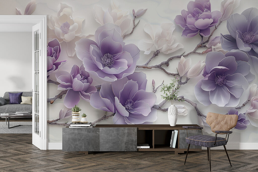 Flores lilas en curvas — interior 5