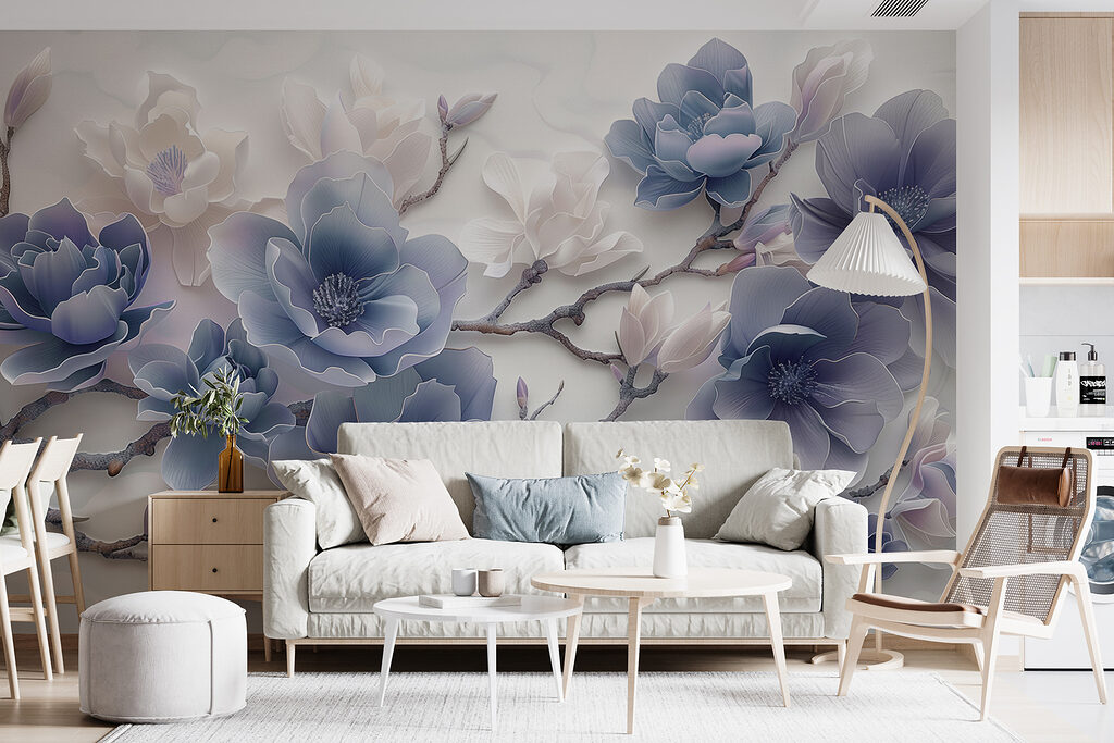 Flores lilas en curvas — interior 1