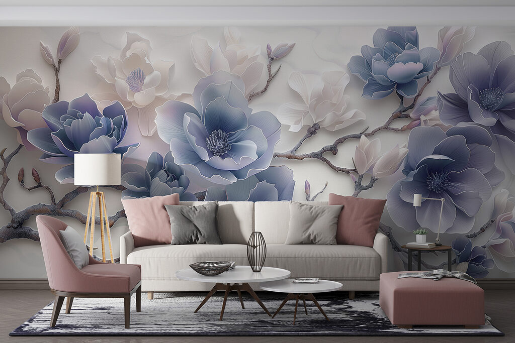 Flores lilas en curvas — interior 2