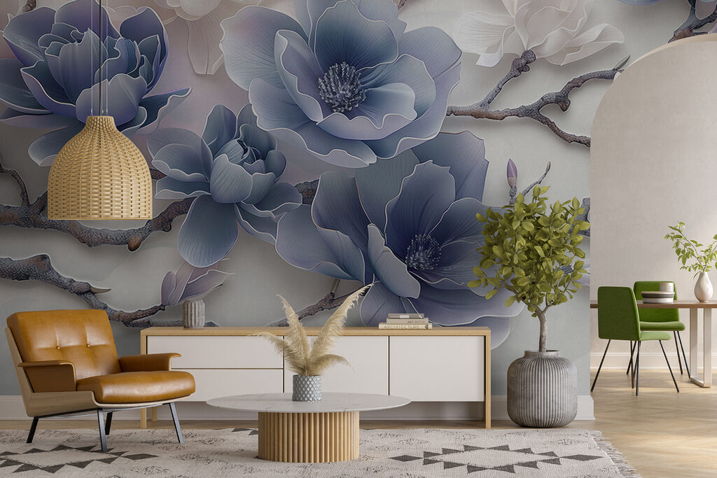 Flores lilas en curvas — interior 3