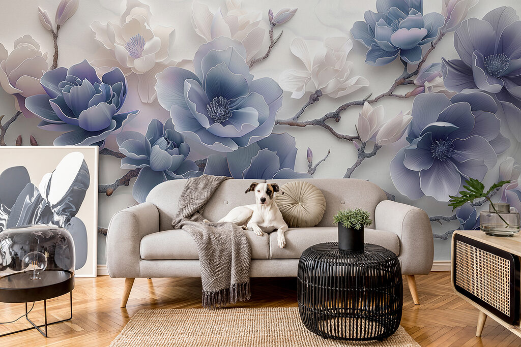 Flores lilas en curvas — interior 4