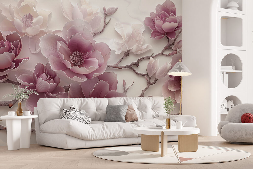 Flores lilas en curvas — interior 3