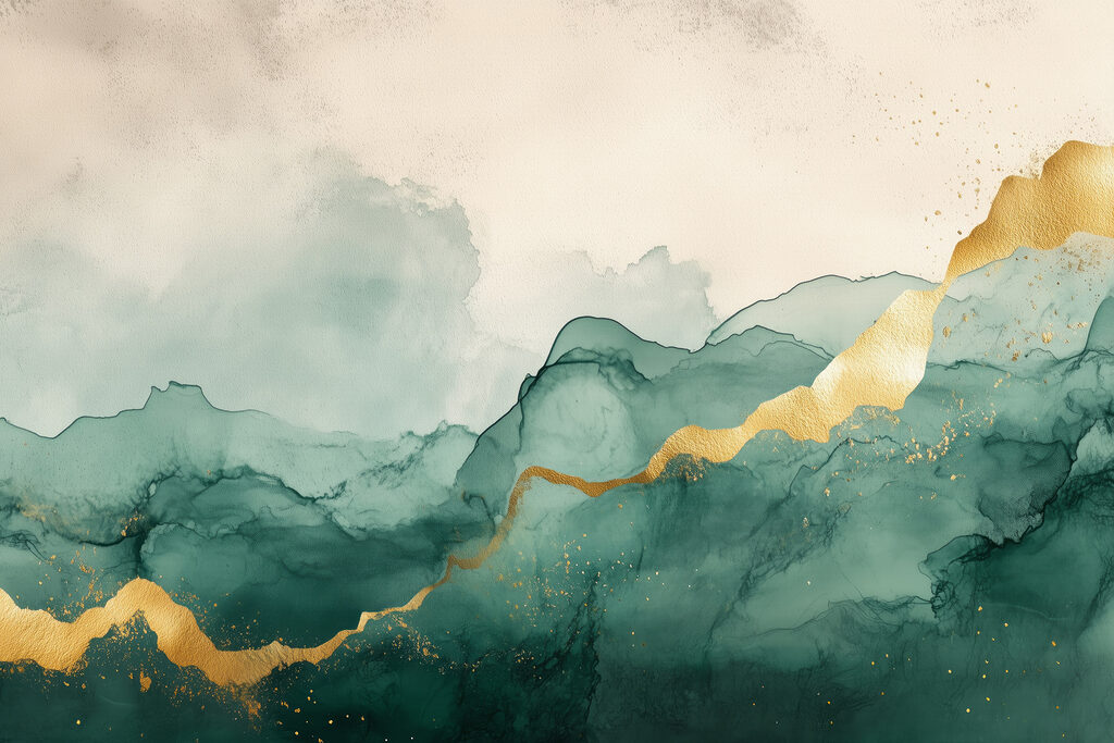 Capas abstractas con oro — diseño completo