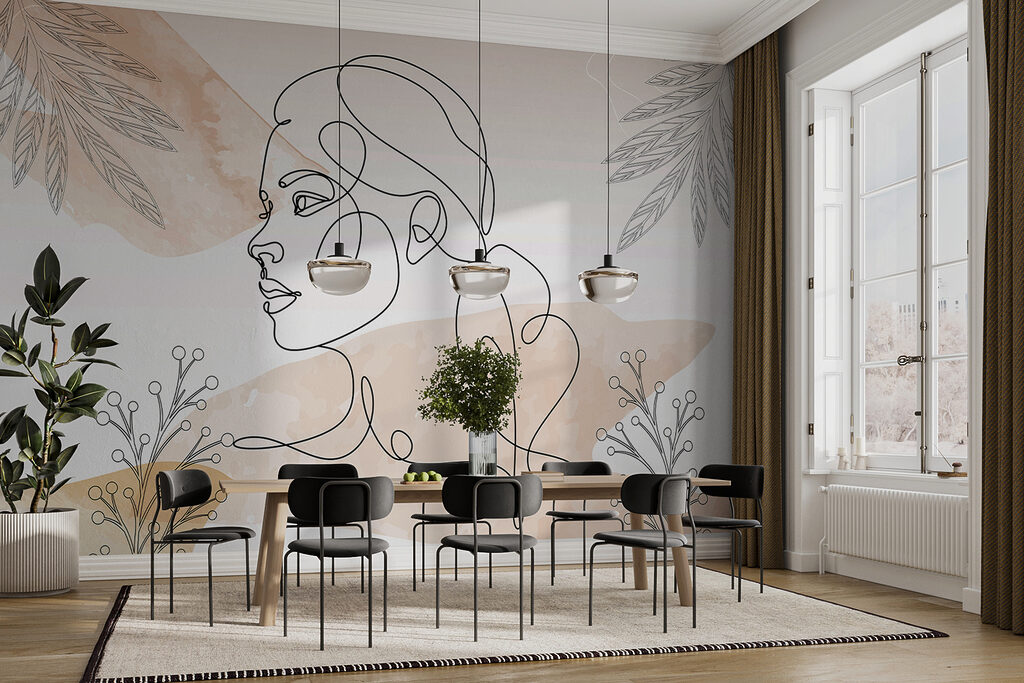 Perfil femenino en líneas — interior 2