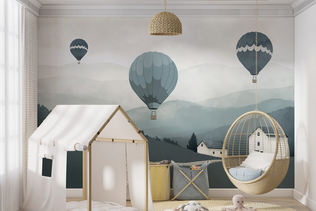 Globos aerostáticos sobre colinas — interior 1