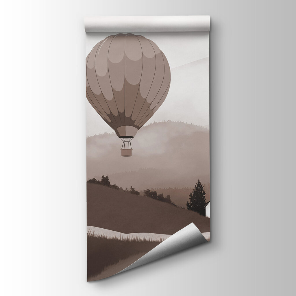 Globos aerostáticos sobre colinas — vista del producto