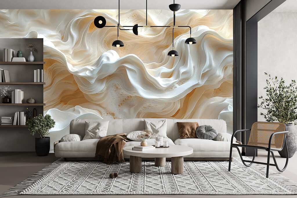 Pliegues crema iluminados — interior 1