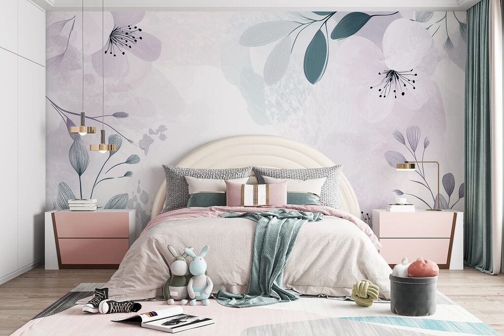 Flores lilas en acuarela — interior 2