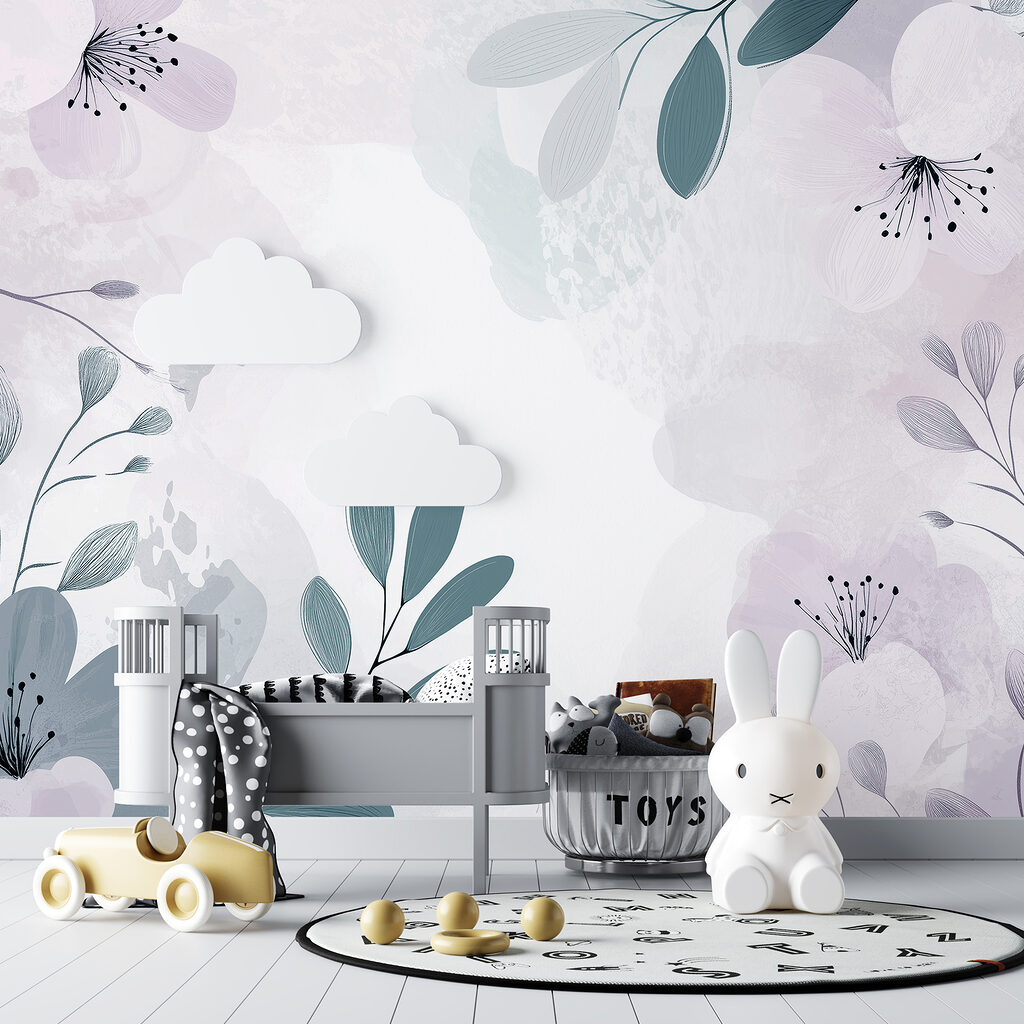 Flores lilas en acuarela — interior 3