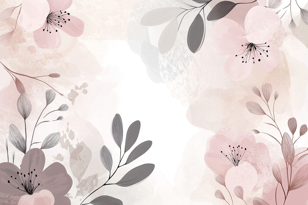Flores lilas en acuarela — diseño completo