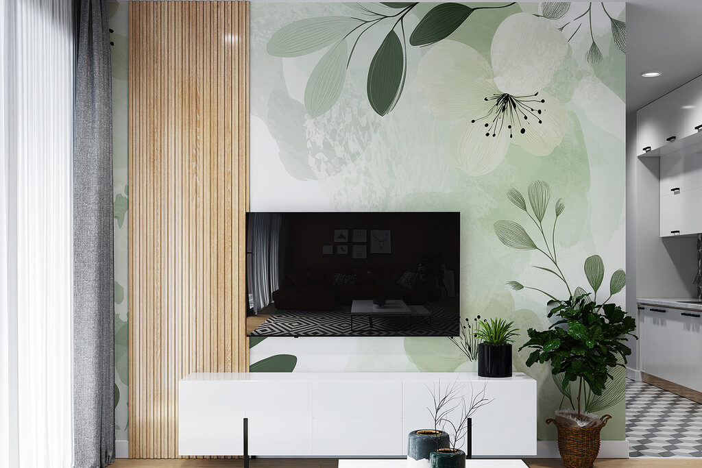 Flores lilas en acuarela — interior 1