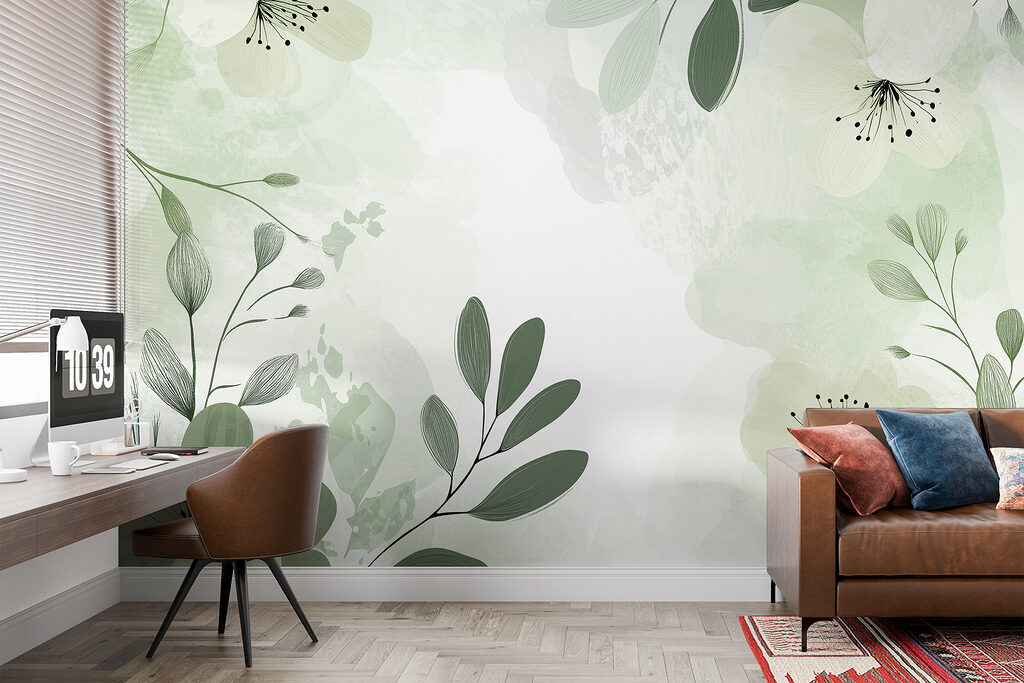 Flores lilas en acuarela — interior 3