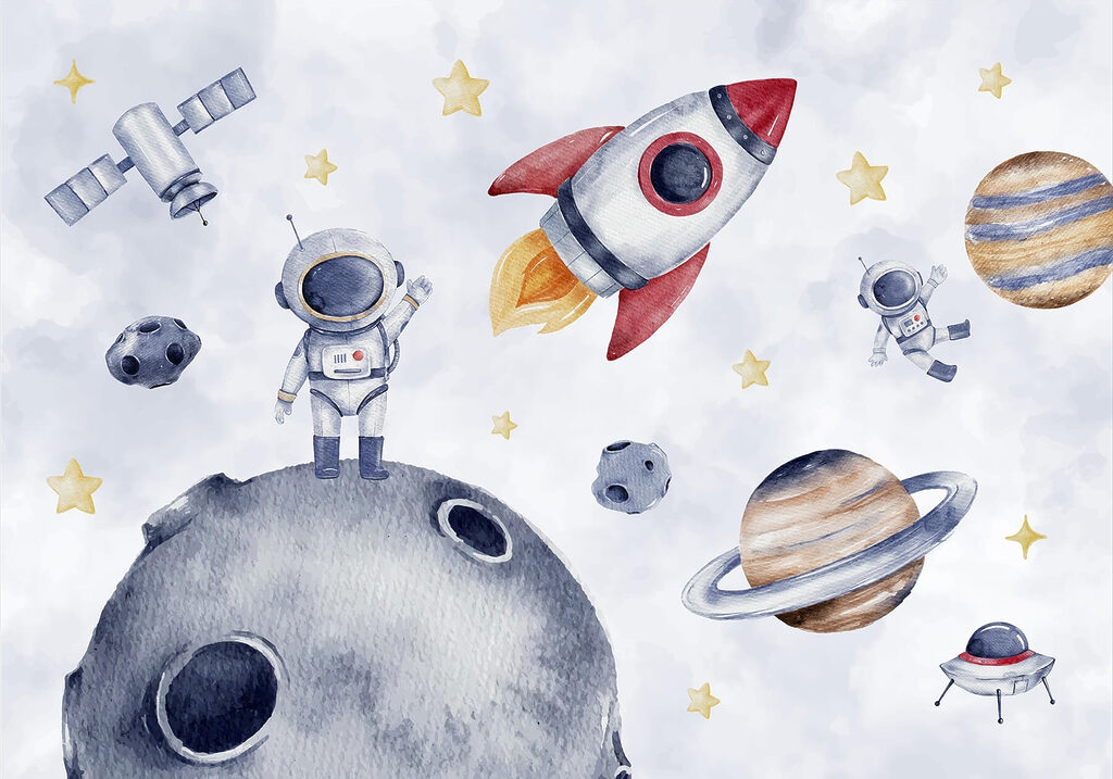 Astronauta en la luna — diseño completo