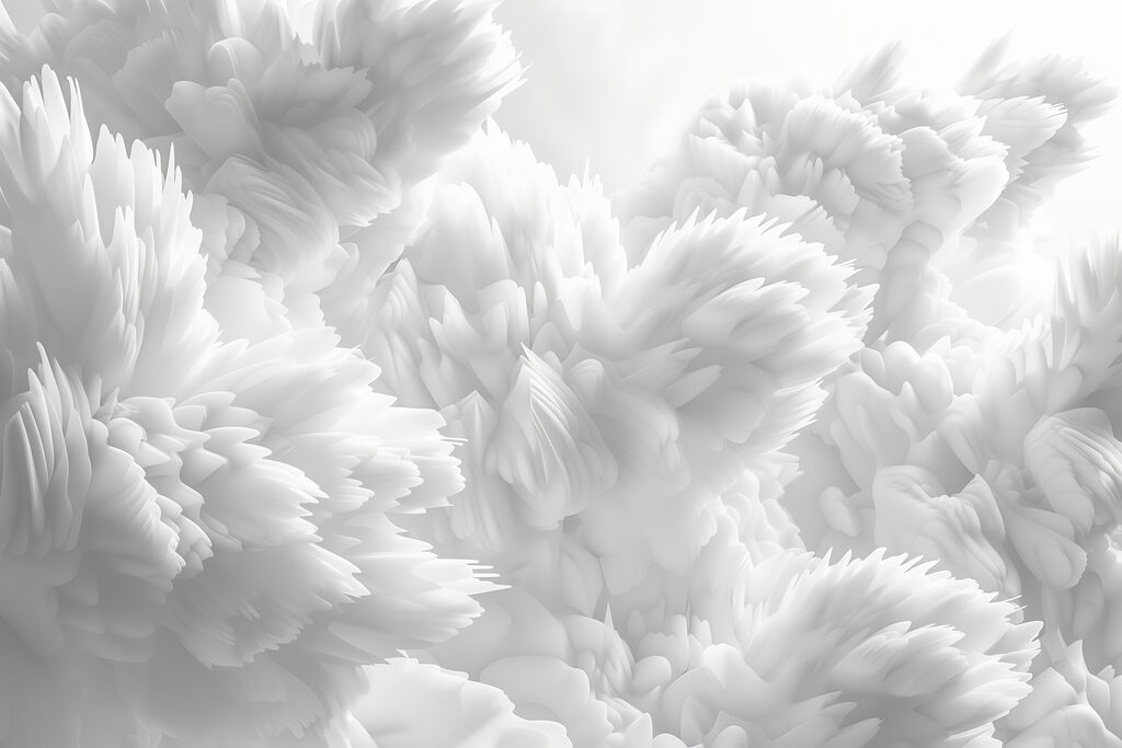 Flores blancas en capas — diseño completo