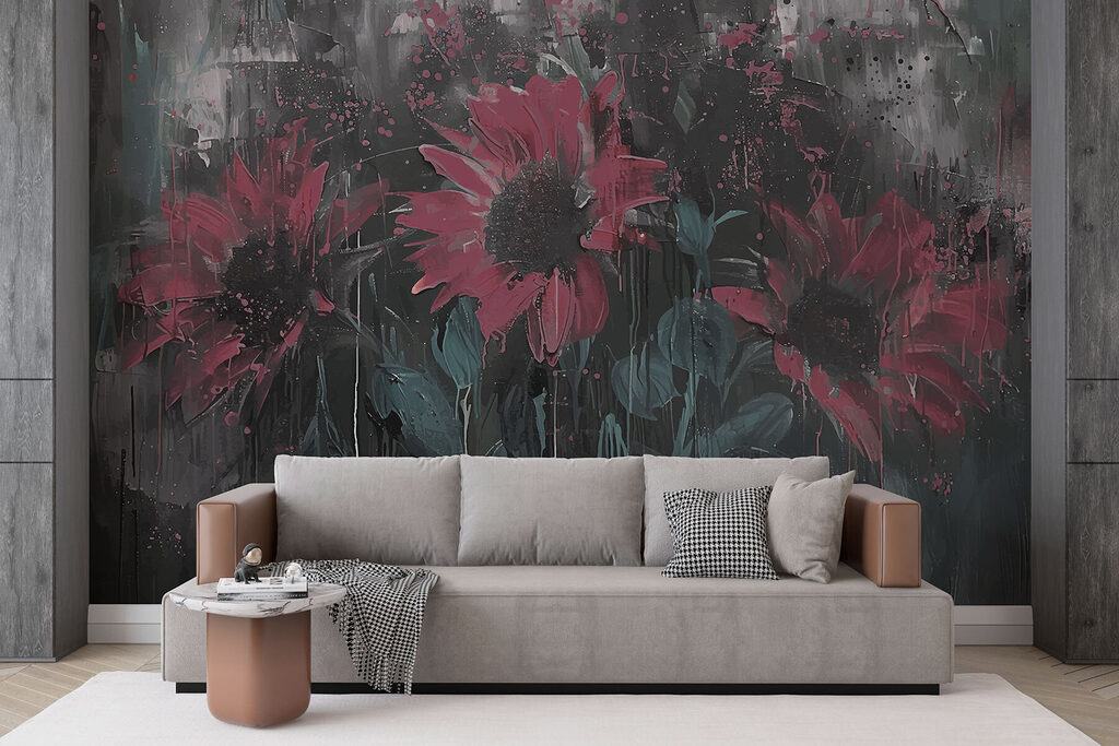 Girasoles sobre fondo oscuro — interior 2