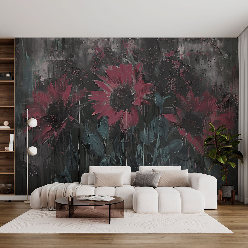 Girasoles sobre fondo oscuro — interior 3