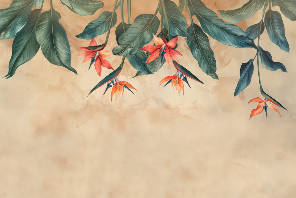 Flores tropicales colgantes — diseño completo