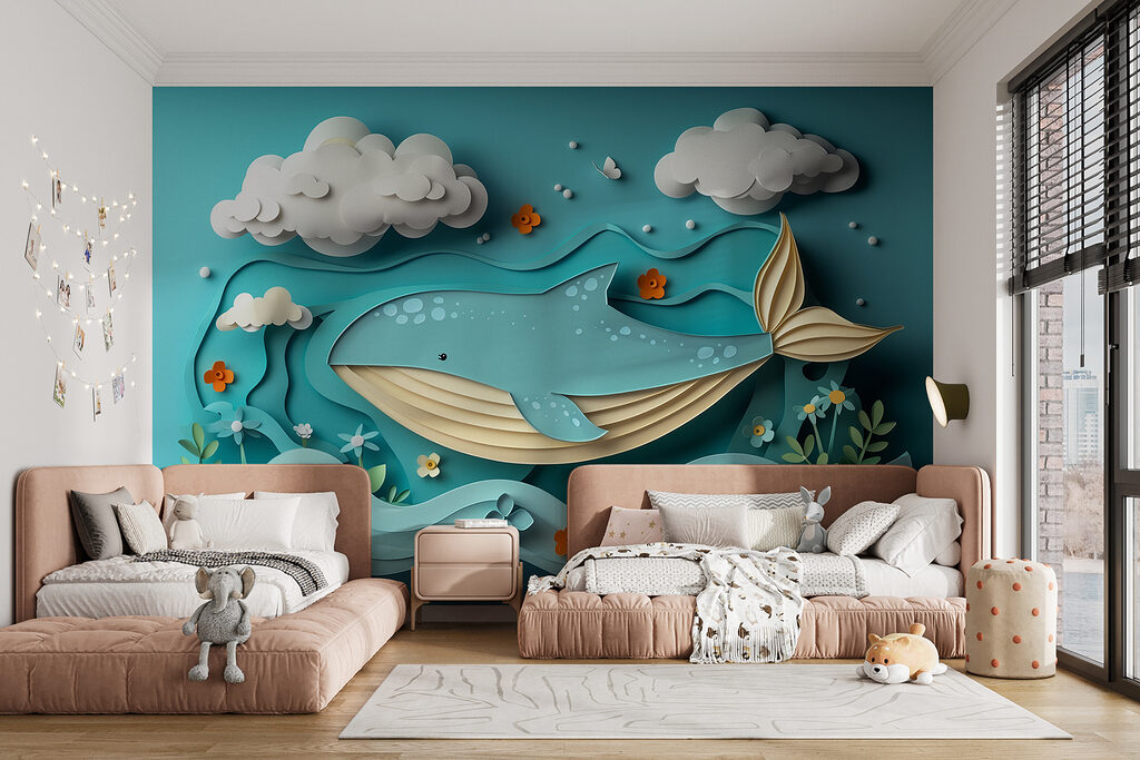 Ballena bajo nubes blancas — interior 1