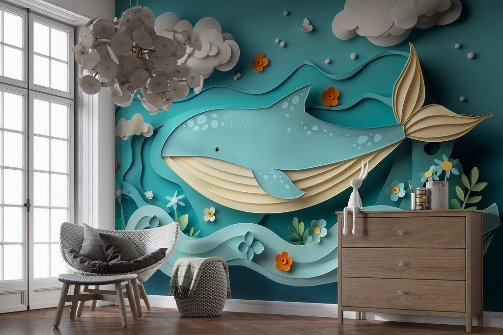 Ballena bajo nubes blancas — interior 3