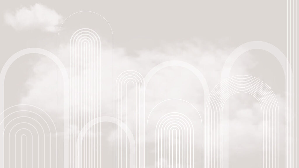 Líneas blancas y nubes — diseño completo