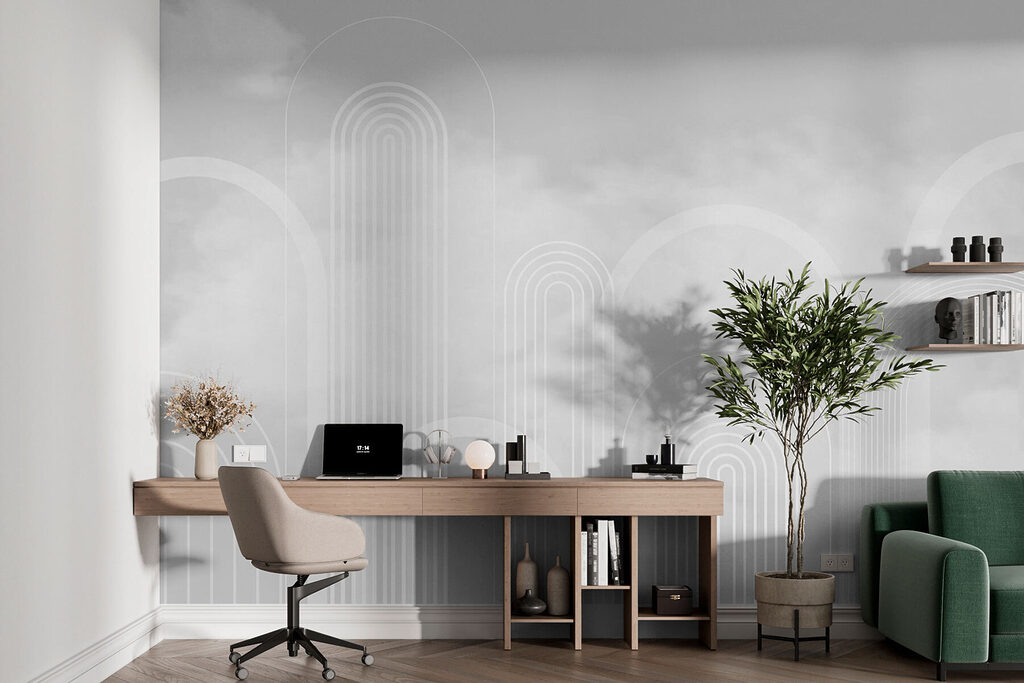 Líneas blancas y nubes — interior 2