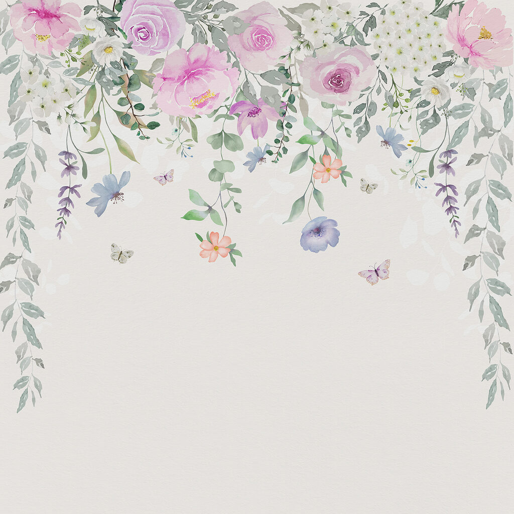 Flores pastel colgantes — diseño completo