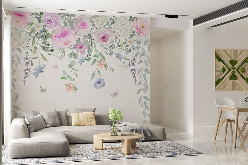 Flores pastel colgantes — interior 3