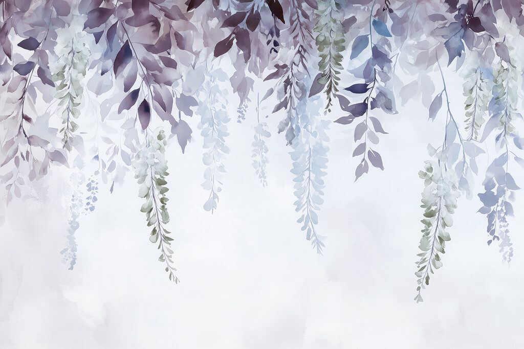 Ramas lilas colgantes — diseño completo