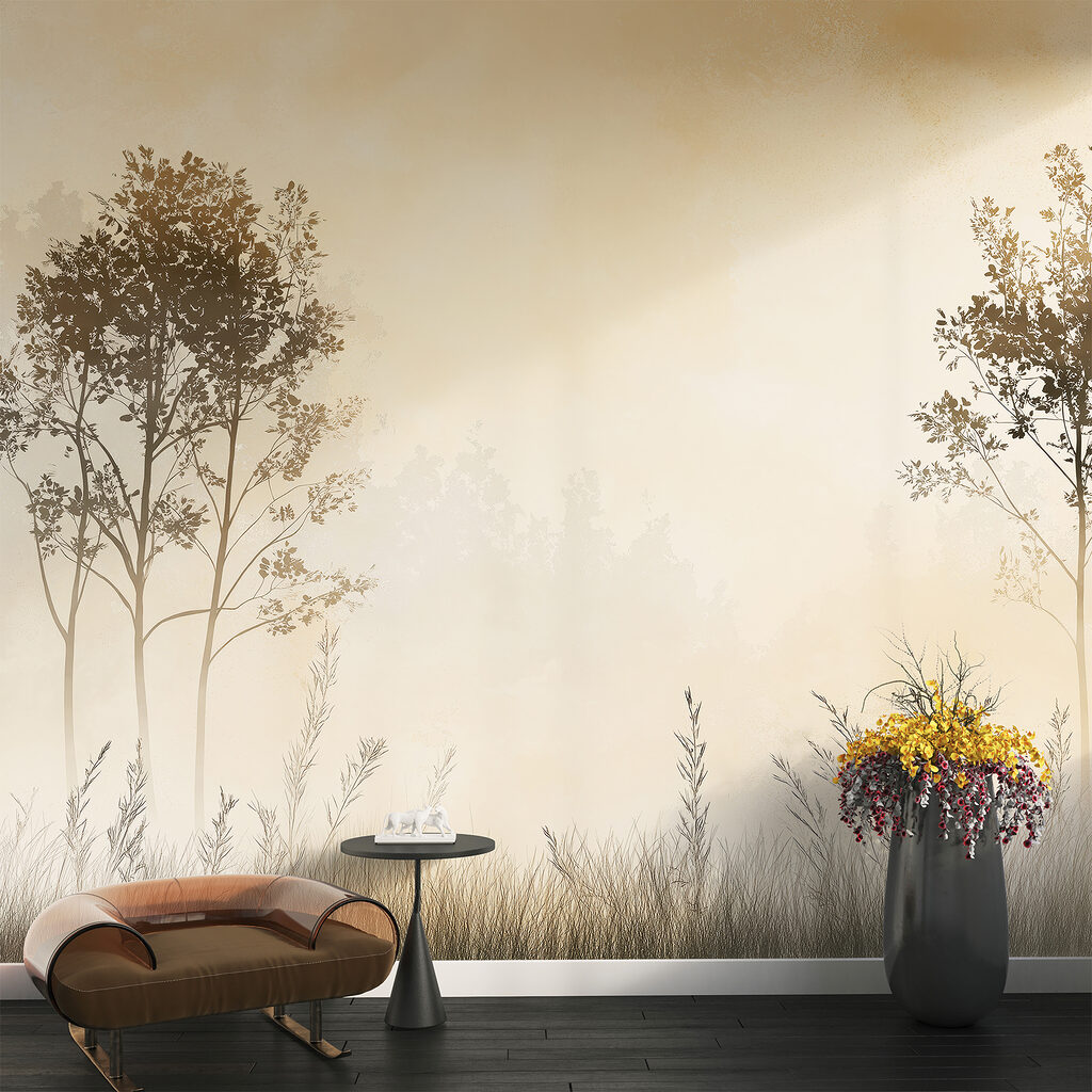 Dos árboles sobre hierba — interior 2