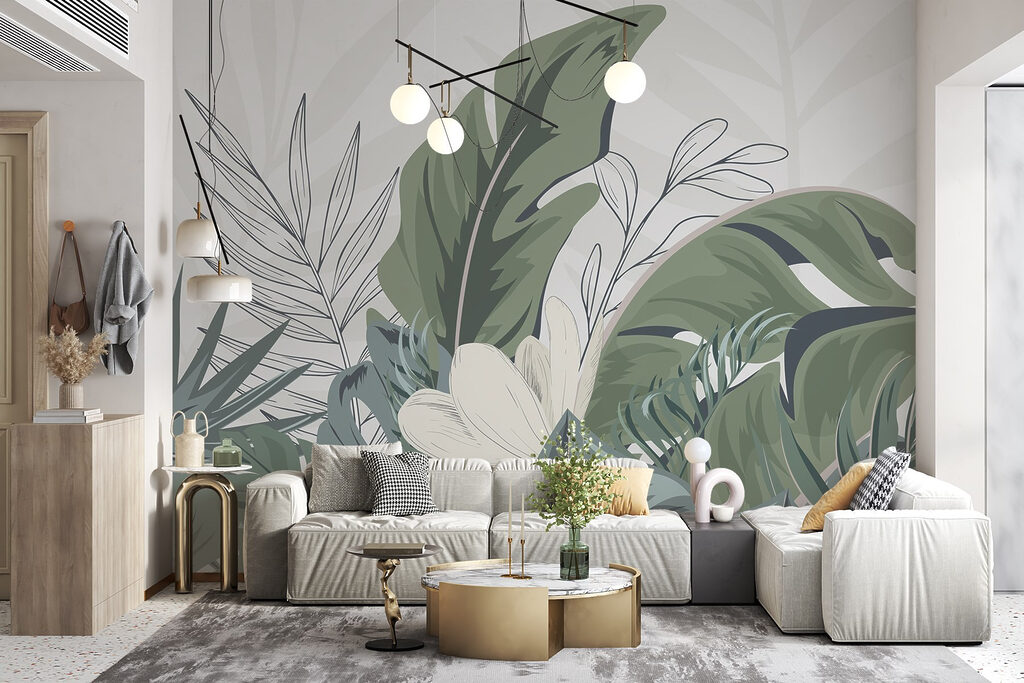 Hojas verdes, flor blanca — interior 3