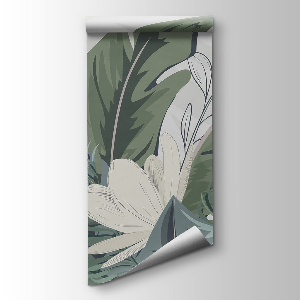 Hojas verdes, flor blanca — vista del producto