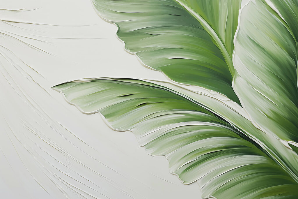 Hoja verde con pliegues — diseño completo