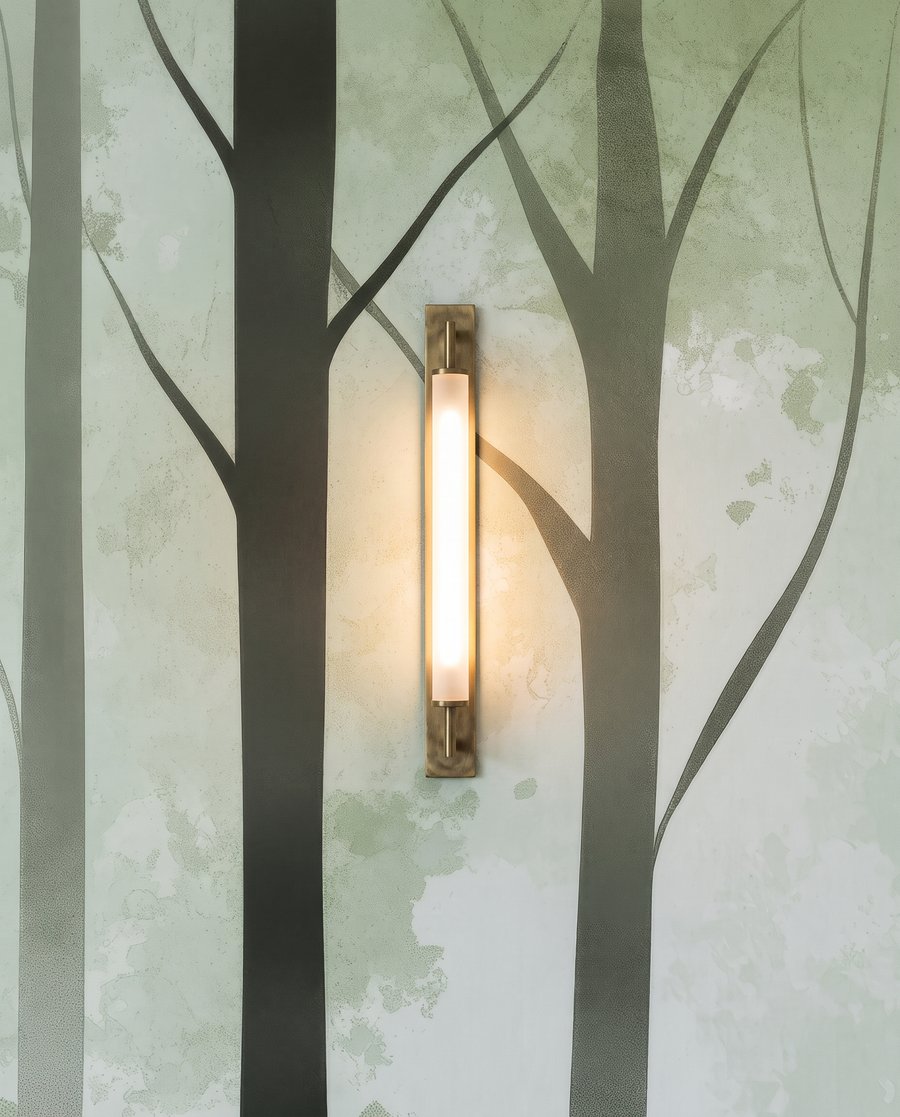 Luz entre troncos largos — detalle