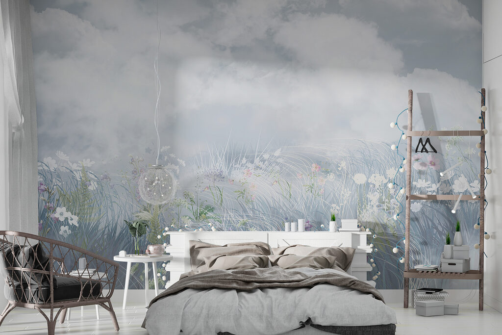 Pradera florida bajo nubes — interior 1