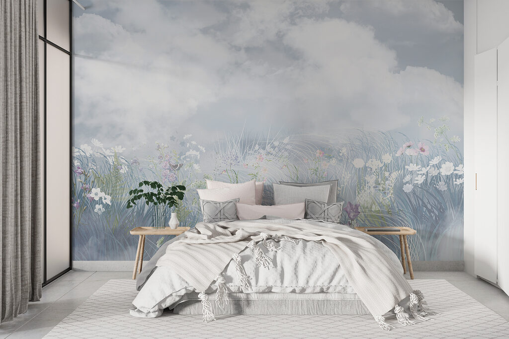 Pradera florida bajo nubes — interior 3