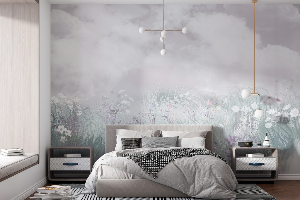 Pradera florida bajo nubes — interior 1