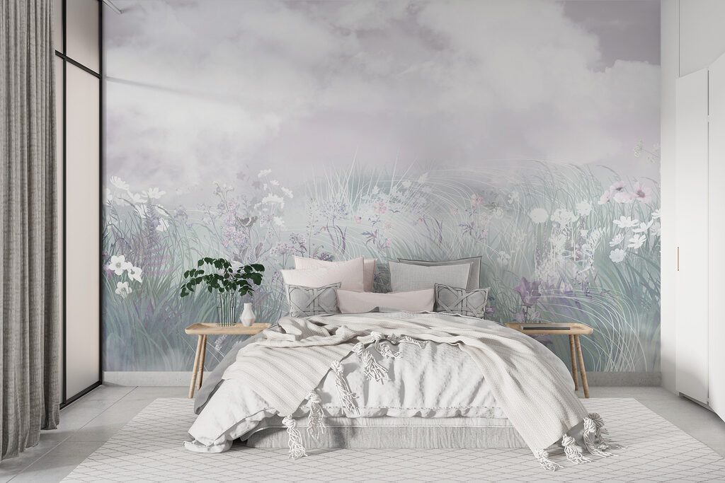 Pradera florida bajo nubes — interior 2
