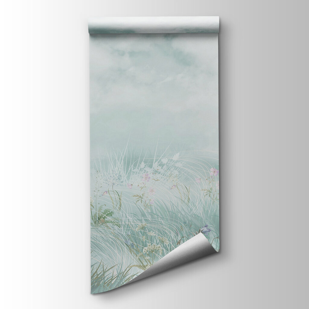 Pradera florida bajo nubes — vista del producto