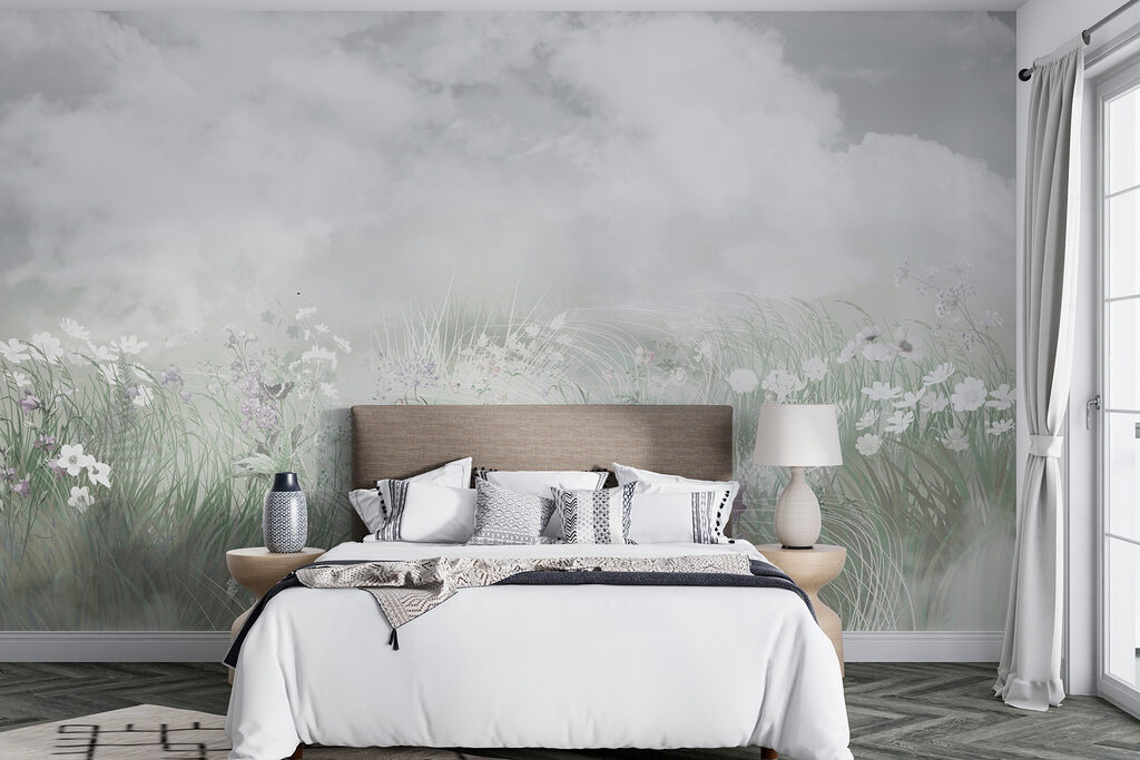 Pradera florida bajo nubes — interior 1