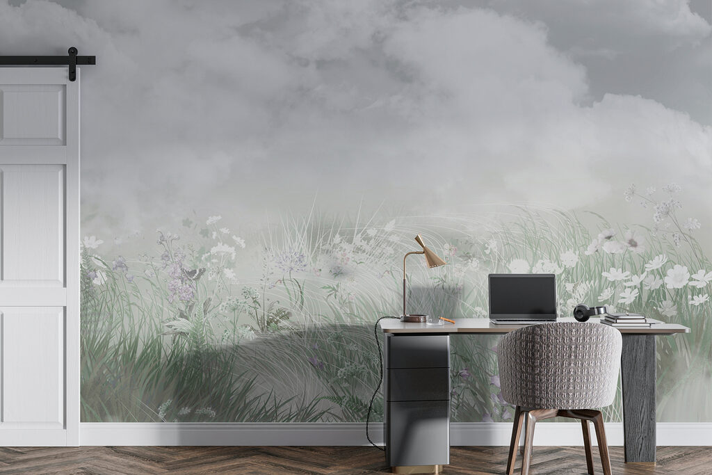 Pradera florida bajo nubes — interior 3