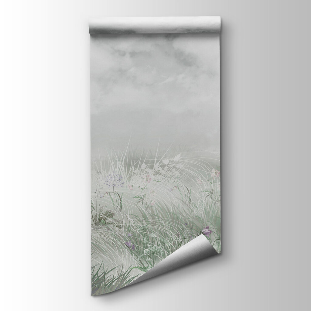 Pradera florida bajo nubes — vista del producto