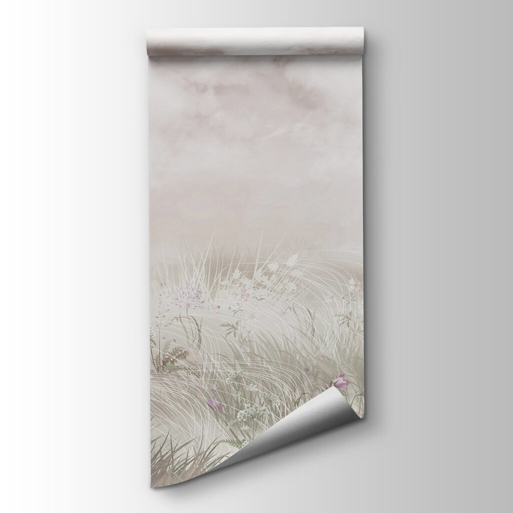 Pradera florida bajo nubes — vista del producto