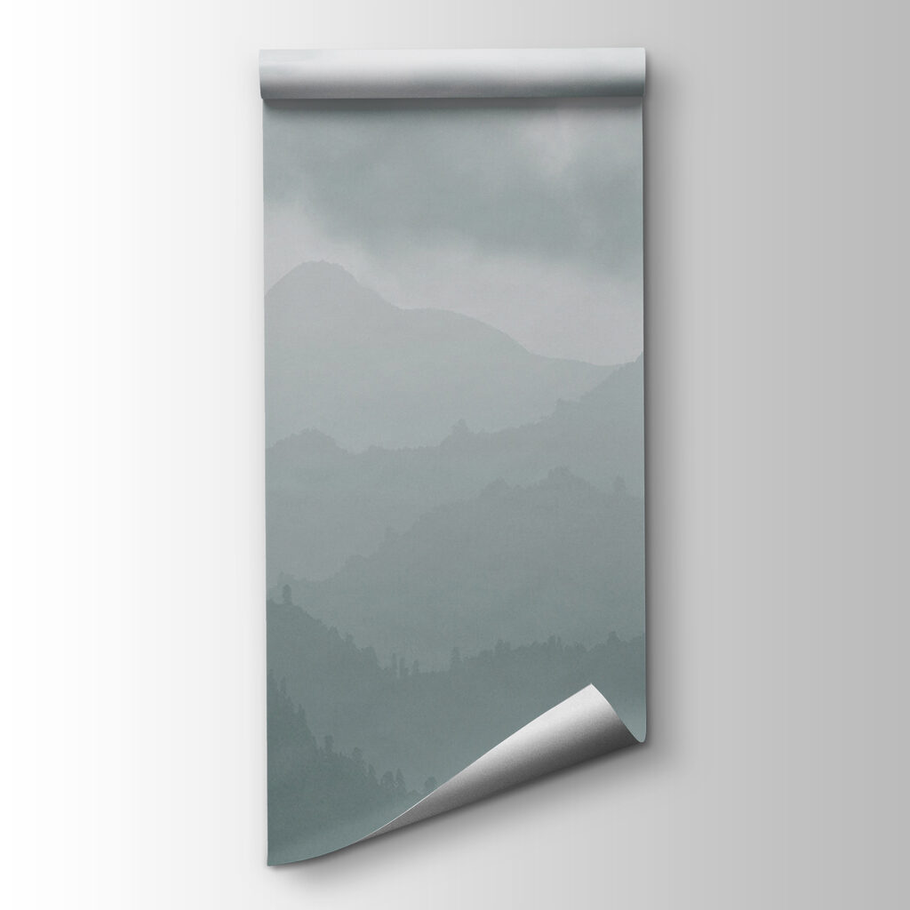 Montañas boscosas bajo nubes — vista del producto