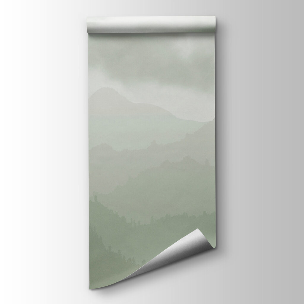 Montañas boscosas bajo nubes — vista del producto