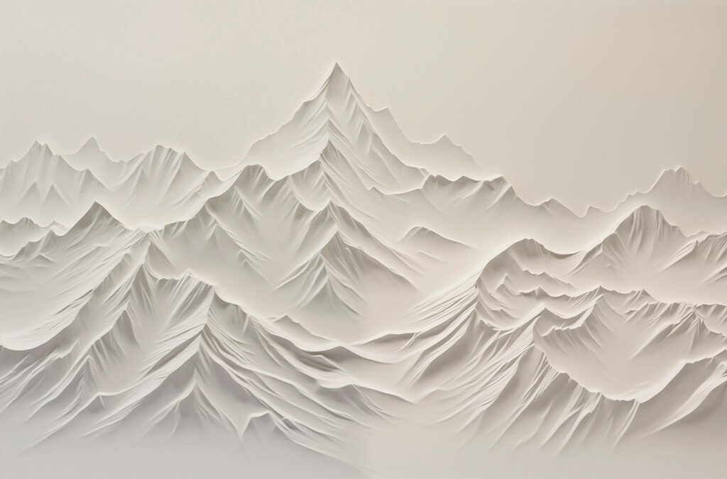 Montañas blancas con sombras — diseño completo