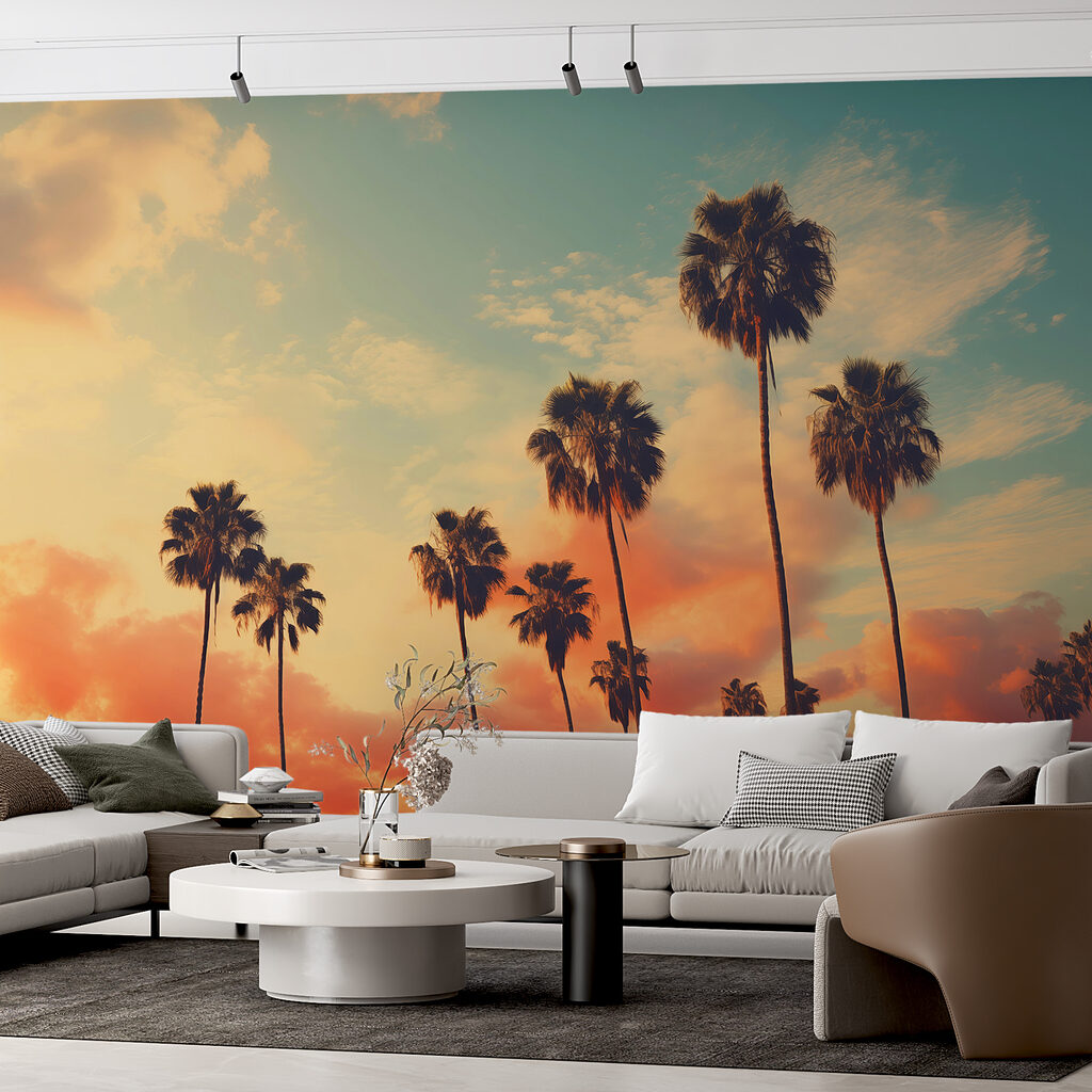 Palmeras altas al atardecer — interior 1