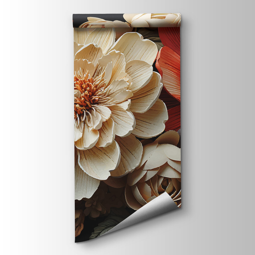 Flores cálidas sobre negro — vista del producto