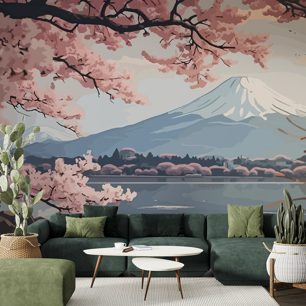 Ramas floridas sobre lago — interior 2