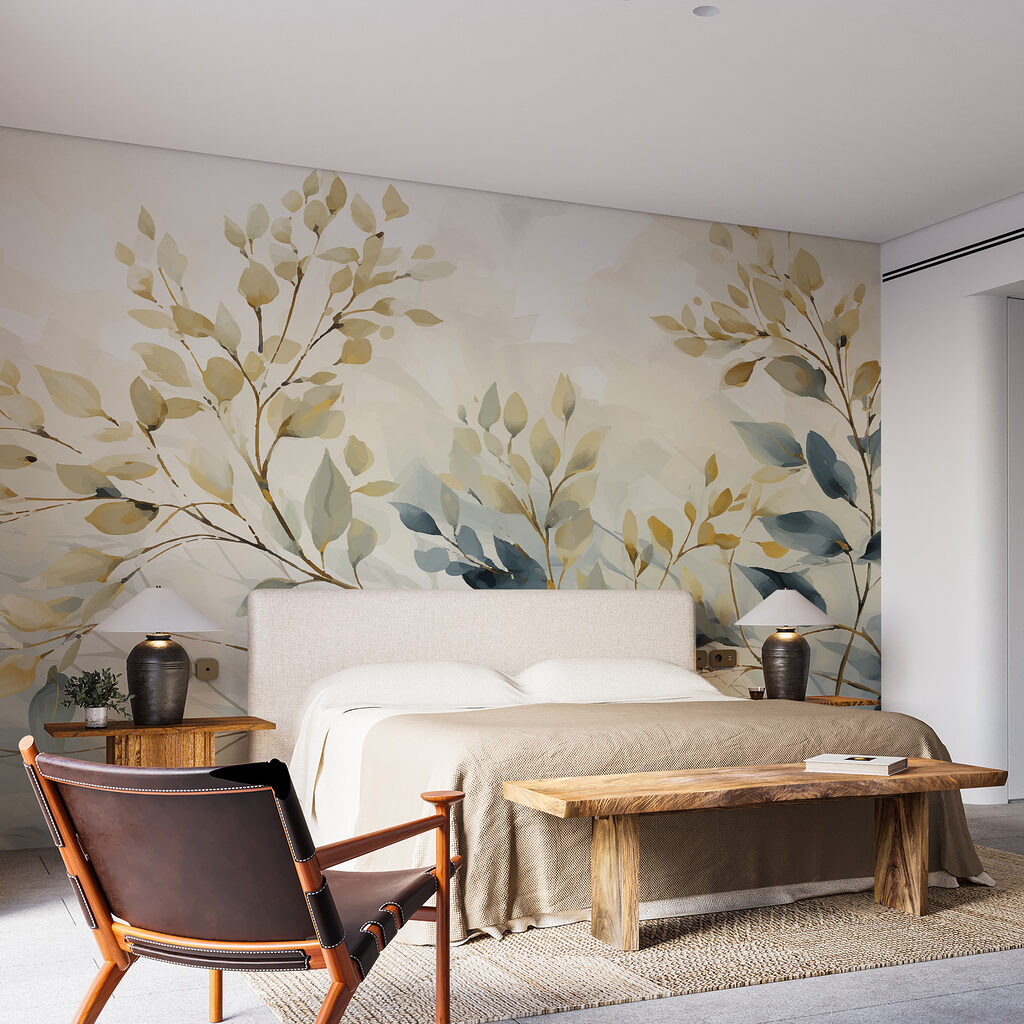 Ramitas doradas en azul — interior 1